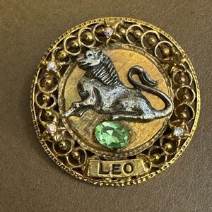 ART **Rare**  Arthur Pepper Gold and Silver Leo Zodiac Brooch